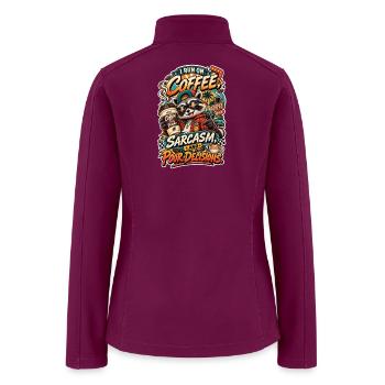 Coffee Sarcasm and Poor Decisions - Women’s Soft Shell Jacket - raspberry - Back