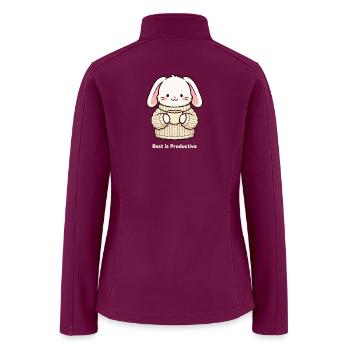 Cozy Bunny Resting Sip - Women’s Soft Shell Jacket - raspberry - Back