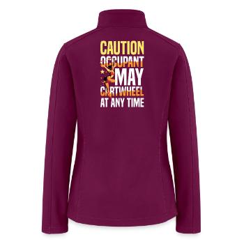  Caution Occupant May Cartwheel Funny Gymnastics - Women’s Soft Shell Jacket - raspberry - Back