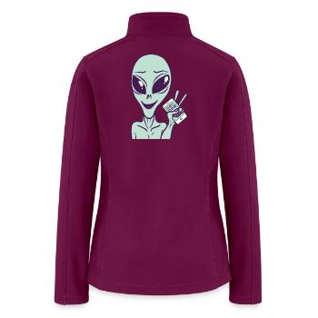 E.T. holding a cell phone - Women’s Soft Shell Jacket - raspberry - Back