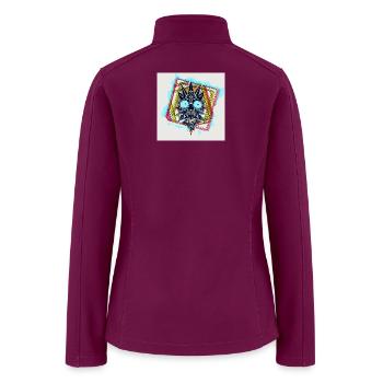 Neon Skull Geometric Bloom - Women’s Soft Shell Jacket - raspberry - Back