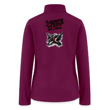 Crimson Slash Dagger Motif - Women’s Soft Shell Jacket - raspberry - Back