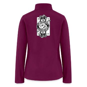 Eurasian dog | Jester Joker | Black and white - Women’s Soft Shell Jacket - raspberry - Back