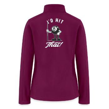 Id Hit That 8-Ball Cartoon - Women’s Soft Shell Jacket - raspberry - Back