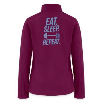 Barbell weightlifting workout fitness bodybuilding - Women’s Soft Shell Jacket - raspberry - Back