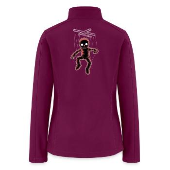 Voodoo Doll Marionette Design - Women’s Soft Shell Jacket - raspberry - Back