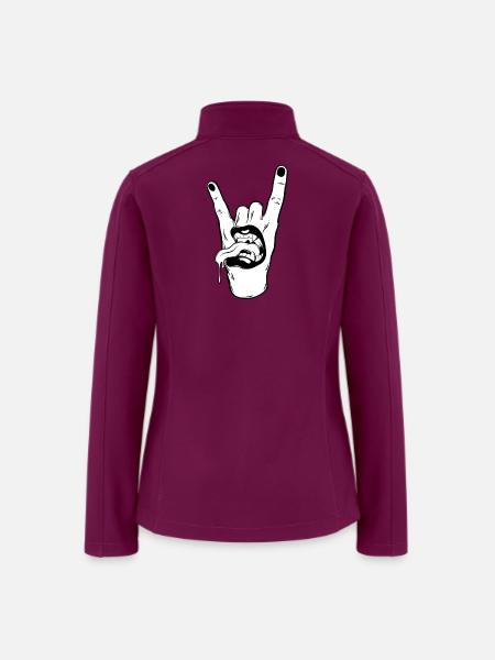 Rock Hand Silhouette - Women’s Soft Shell Jacket - raspberry