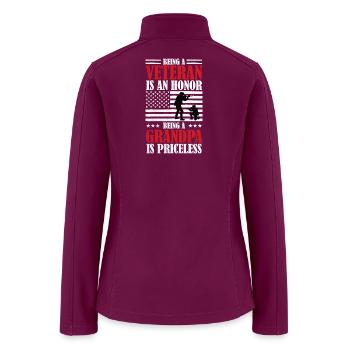 Veteran Honor, Grandpa Priceless - Women’s Soft Shell Jacket - raspberry - Back