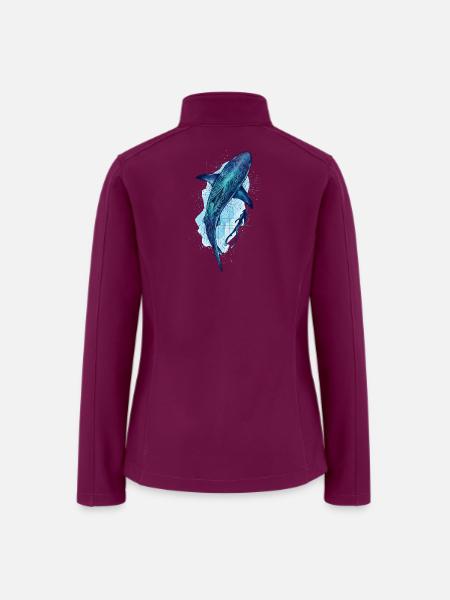 Oceanic Vision: Dive into Art - Women’s Soft Shell Jacket - raspberry
