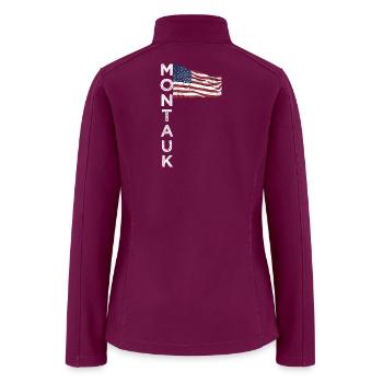 Montauk US Flag The Hamptons MTK NY New York  - Women’s Soft Shell Jacket - raspberry - Back