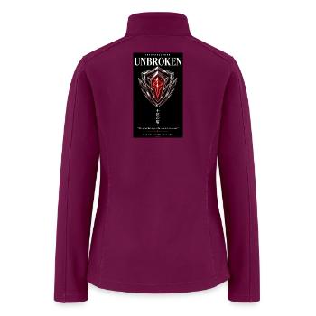 Unbroken Cyberpunk Chrome Aegis Shield Graphic Tee - Women’s Soft Shell Jacket - raspberry - Back