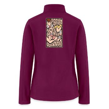 Clash in Zigzag Panels - Women’s Soft Shell Jacket - raspberry - Back