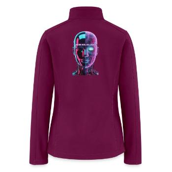 Neon Split Face: Machine Soul - Women’s Soft Shell Jacket - raspberry - Back
