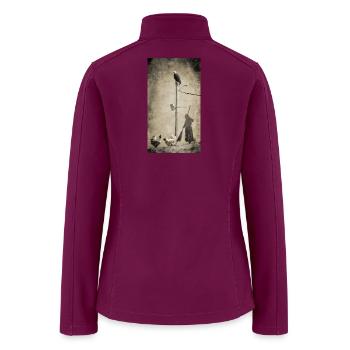 Sepia Rural Eagle on Pole - Women’s Soft Shell Jacket - raspberry - Back