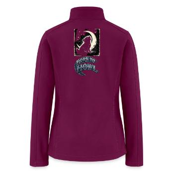 Moonlit Wolf Howl - Women’s Soft Shell Jacket - raspberry - Back