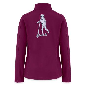 Gridline Kid on Scooter - Women’s Soft Shell Jacket - raspberry - Back