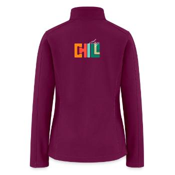 Chill Color Block Letters - Women’s Soft Shell Jacket - raspberry - Back