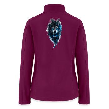 Neon Wolf Howl - Women’s Soft Shell Jacket - raspberry - Back