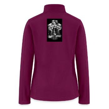 Smile Now Cry Later Tattoo Trio - Women’s Soft Shell Jacket - raspberry - Back
