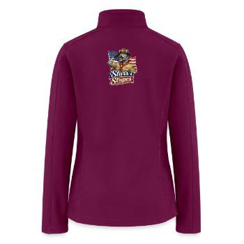 Zebra Scout Stars and Stripes - Women’s Soft Shell Jacket - raspberry - Back