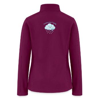 Cute Anxious Cloud with Umbrella - Women’s Soft Shell Jacket - raspberry - Back