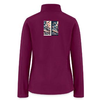 Patriotic American Skyline Art - Women’s Soft Shell Jacket - raspberry - Back