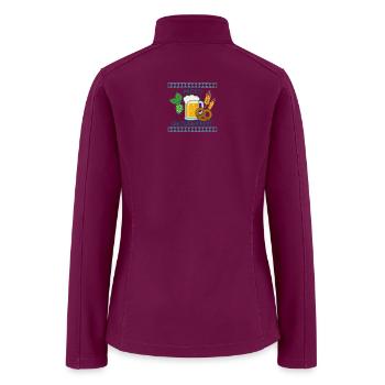 Oktoberfest Beer Mug with Pretzel and Wheat - Women’s Soft Shell Jacket - raspberry - Back