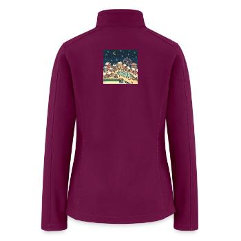 Winter Pixel Village Night - Women’s Soft Shell Jacket - raspberry - Back