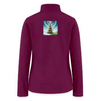 United Seasons Christmas Spiral Tree - Women’s Soft Shell Jacket - raspberry - Back