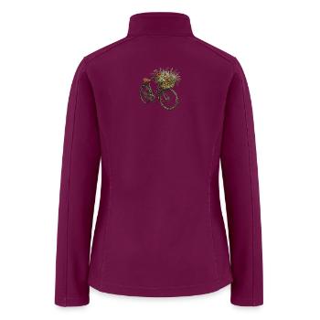 Vintage Bicycle Flower Basket - Women’s Soft Shell Jacket - raspberry - Back