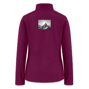 Sunlit Peak Line Art - Women’s Soft Shell Jacket - raspberry - Back