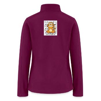 Optimistic Orange Tabby Cartoon - Women’s Soft Shell Jacket - raspberry - Back