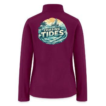 Chasing Tides Retro Sailing - Women’s Soft Shell Jacket - raspberry - Back