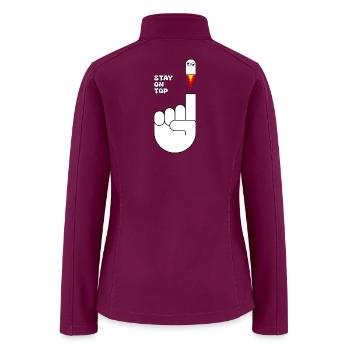 Stay On Top Index Finger Rocket Motivation - Women’s Soft Shell Jacket - raspberry - Back