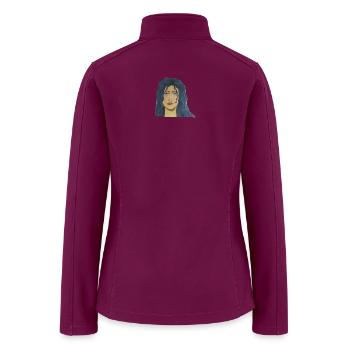Bluehair Watercolor Portrait - Women’s Soft Shell Jacket - raspberry - Back