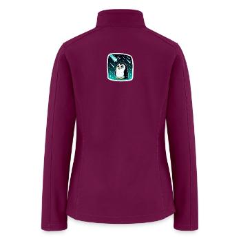 Penguin Stargazing Cosmic Scene - Women’s Soft Shell Jacket - raspberry - Back