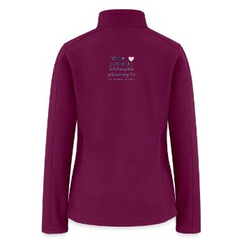 Value Yourself Heart Typography - Women’s Soft Shell Jacket - raspberry - Back