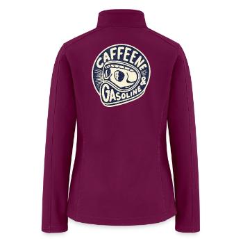 Gasoline Skull Helmet Biker Motorcycle T‑Shirt - Women’s Soft Shell Jacket - raspberry - Back