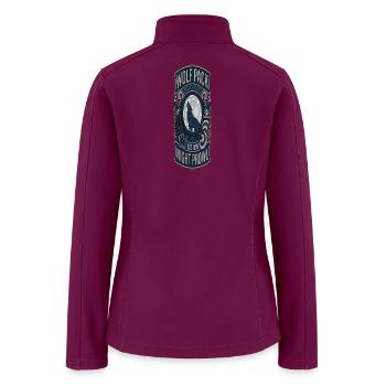 Wolf Pack Night Prowl | Geometric Howling Wolf Ful - Women’s Soft Shell Jacket - raspberry - Back