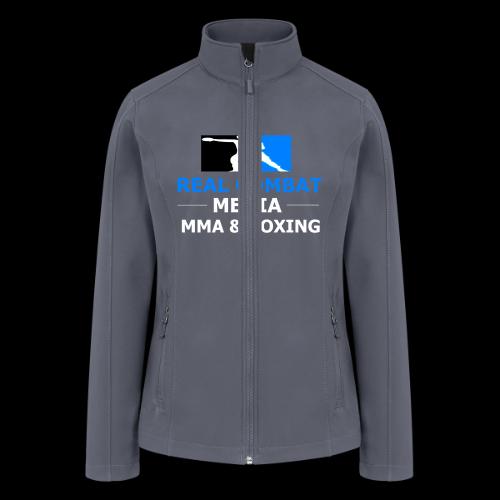 RCM MMA & BOXING Light Blue White Text - Women’s Soft Shell Jacket