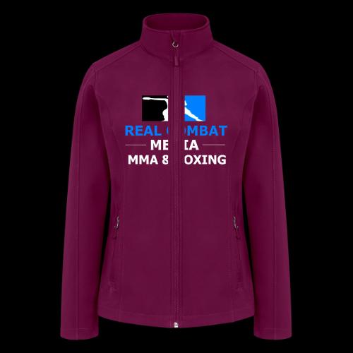 RCM MMA & BOXING Light Blue White Text - Women’s Soft Shell Jacket