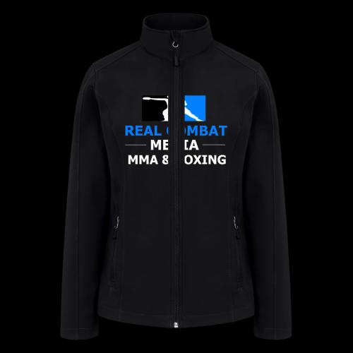 RCM MMA & BOXING Light Blue White Text - Women’s Soft Shell Jacket