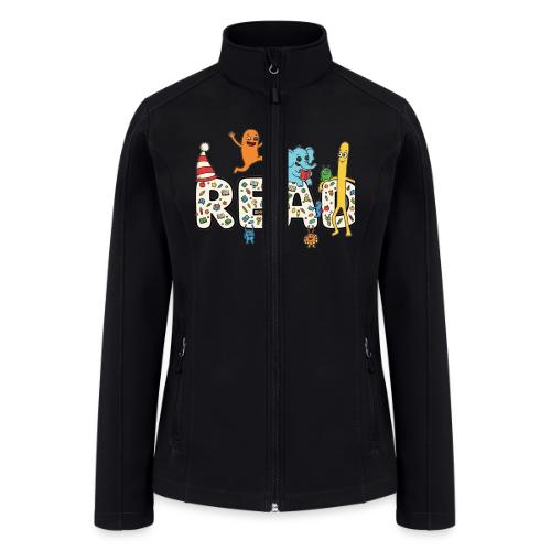 Whimsical READ Kids Cartoon - Women’s Soft Shell Jacket