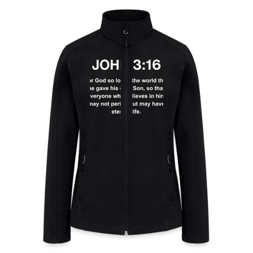 John 3:16 Christian Apparel – White - Women’s Soft Shell Jacket