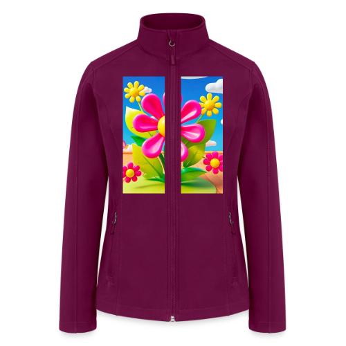 Pink Floral Peace | Sky & Nature Design - Women’s Soft Shell Jacket