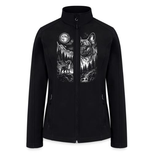 Vintage French Bulldog Moon Howling Tee - Women’s Soft Shell Jacket