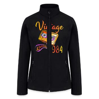 Vintage 1984 – Retro Cassette Mixtape Art - Women’s Soft Shell Jacket - black - Front