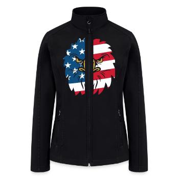 Eagle Head America USA Flag 4th of July Gift Ideas - Women’s Soft Shell Jacket - black - Front