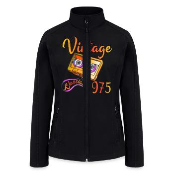 Vintage 1975 – Cassette Tape Classics - Women’s Soft Shell Jacket - black - Front