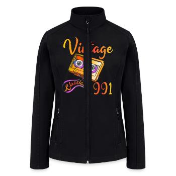Vintage 1991 – Mixtape Retro Cassette Tee - Women’s Soft Shell Jacket - black - Front
